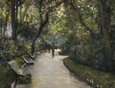 A beautiful painting of trees altered to show how it would look with muddy dull colours